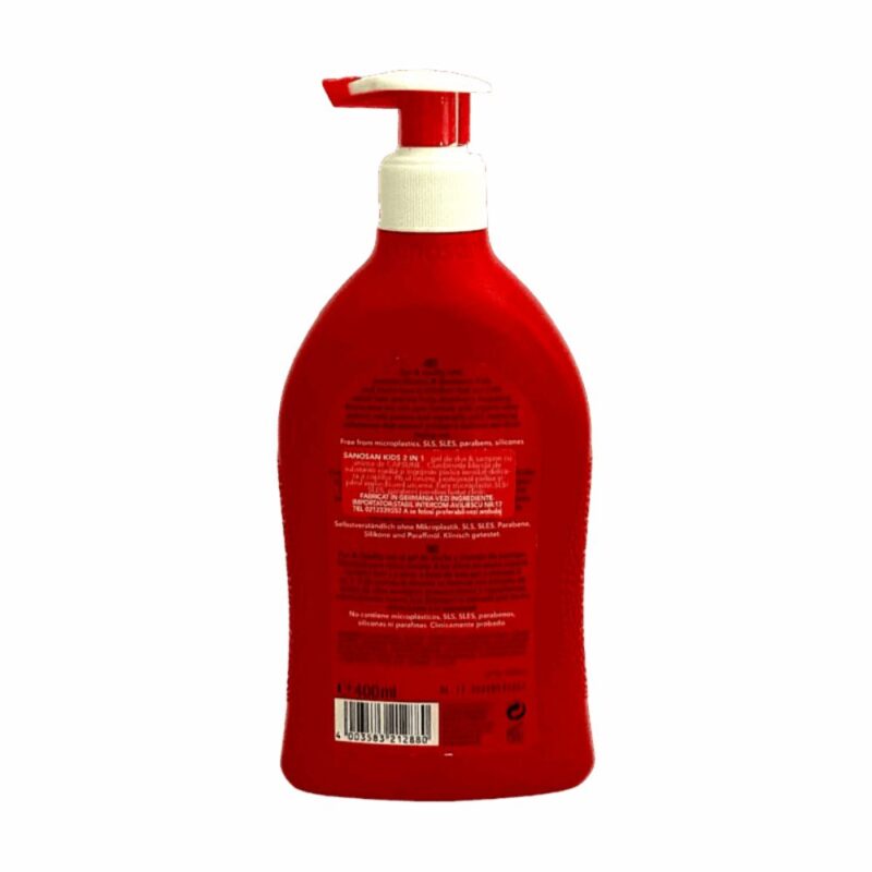 Gel de duș și șampon 2 în 1 cu aromă de căpșuni, 400 ml, sanosan