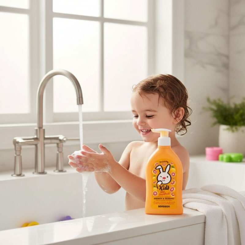 Gel de duș și șampon 2 în 1 cu aromă de grapefruit, 400 ml, sanosan