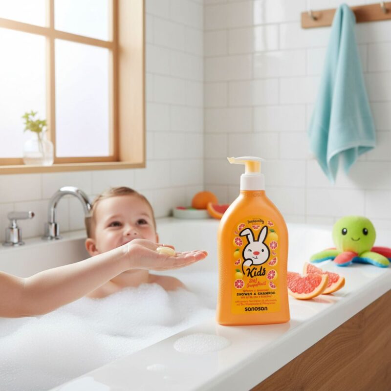Gel de duș și șampon 2 în 1 cu aromă de grapefruit, 400 ml, sanosan