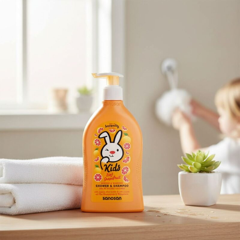 Gel de duș și șampon 2 în 1 cu aromă de grapefruit, 400 ml, sanosan