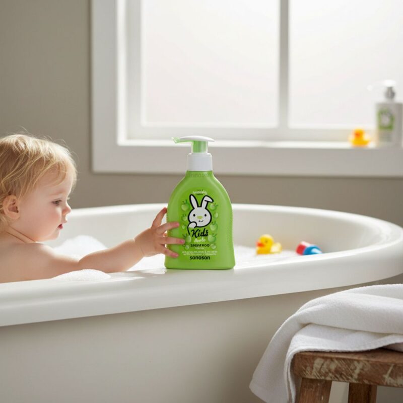 Șampon pentru copii cu aromă de măr, 200 ml, sanosan