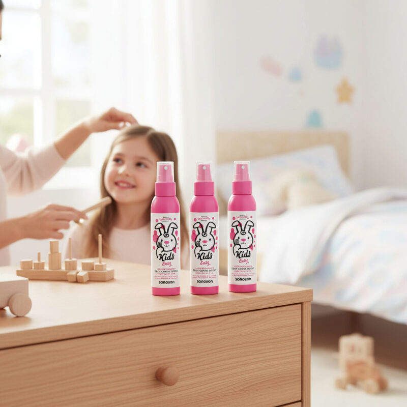 Ofertă 2+1 gratuit – spray descurcare păr sanosan kids 125 ml