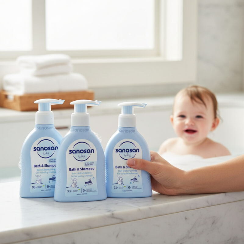 Ofertă 2+1 gratuit – șampon & spumant sanosan baby 200 ml